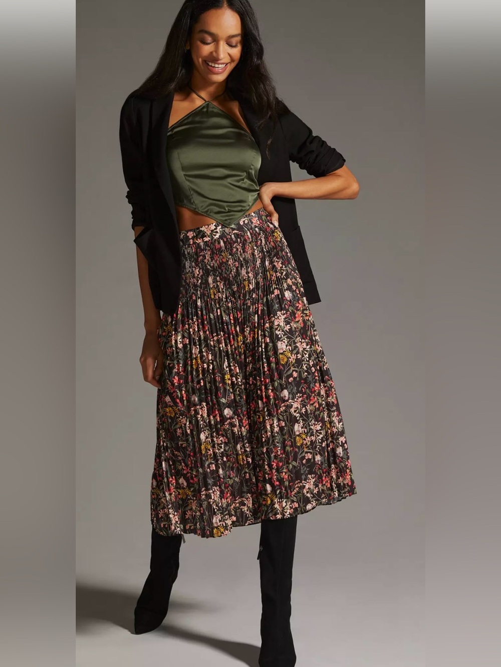NWT Scotch & Soda $158 FLORAL Printed Midi-Length Skirt XS - Picture 2 of 14